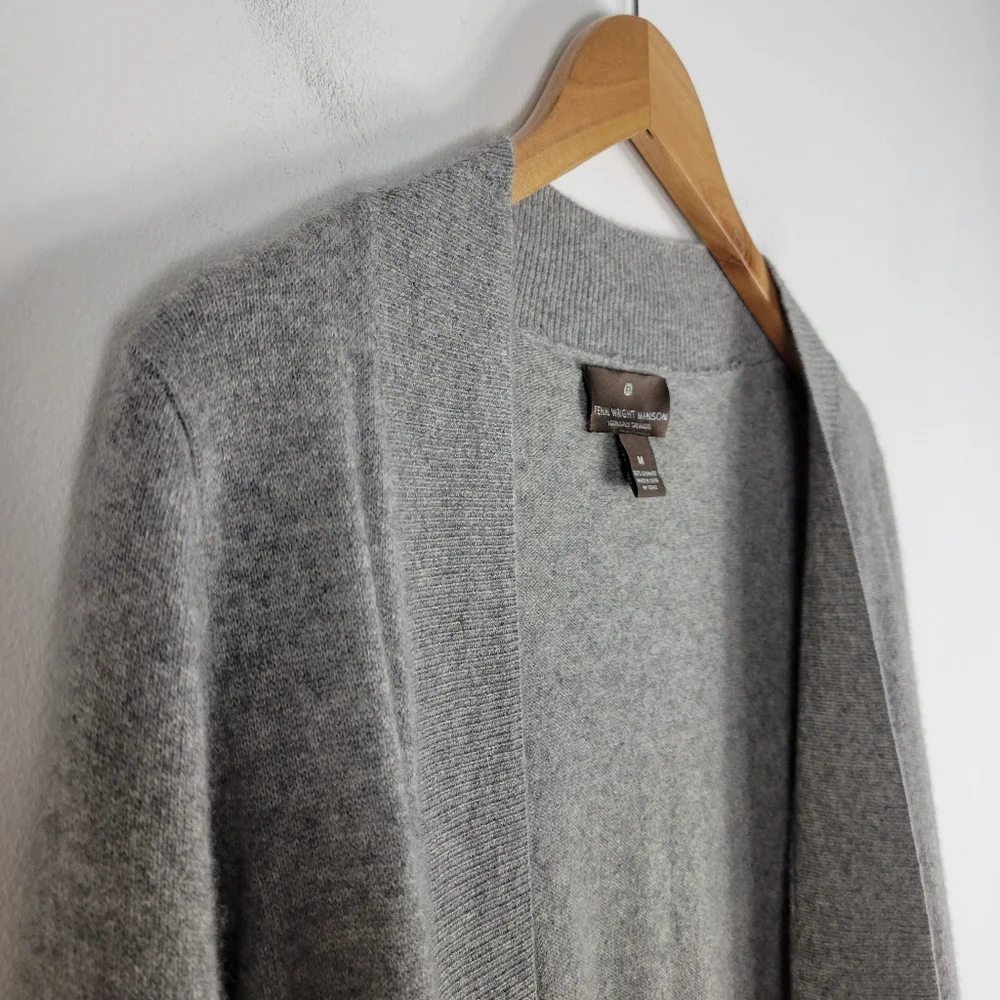 Fenn Wright Manson 100% Cashmere Open Front Long Line Cardigan Sweater